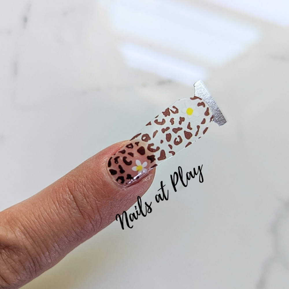 5 for $15 Nail Wraps- Leppard Daisy  (transparent)